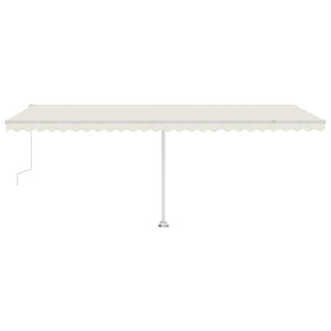 Automatisk markise med vindsensor og LED 600x350 cm kremhvit