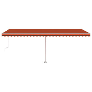 Automatisk markise med vindsensor og LED 600x350cm oransje brun