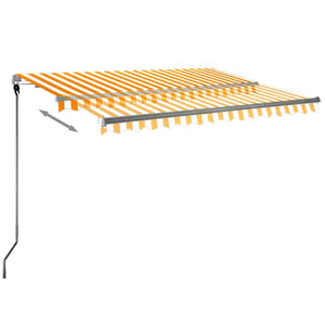Automatisk markise med LED og vindsensor 300x250 cm gul og hvit