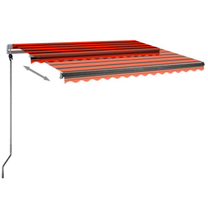 Automatisk markise med LED og vindsensor 300x250cm oransje/brun