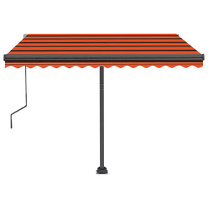 Automatisk markise med LED og vindsensor 300x250cm oransje/brun