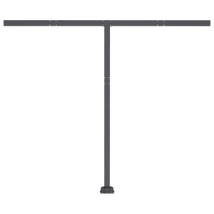 Automatisk markise med LED og vindsensor 350x250 cm blå og hvit