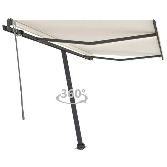 Automatisk markise med LED og vindsensor 350x250 cm kremhvit