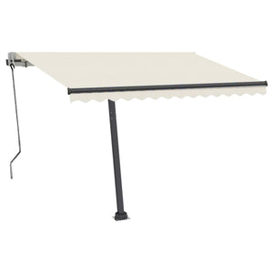 Automatisk markise med LED og vindsensor 350x250 cm kremhvit