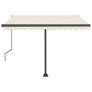 Automatisk markise med LED og vindsensor 350x250 cm kremhvit