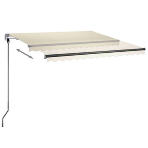 Automatisk markise med LED og vindsensor 350x250 cm kremhvit