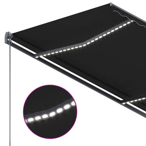 Automatisk markise med LED og vindsensor 350x250 cm antrasitt