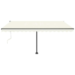Automatisk markise med vindsensor og LED 400x300 cm kremhvit