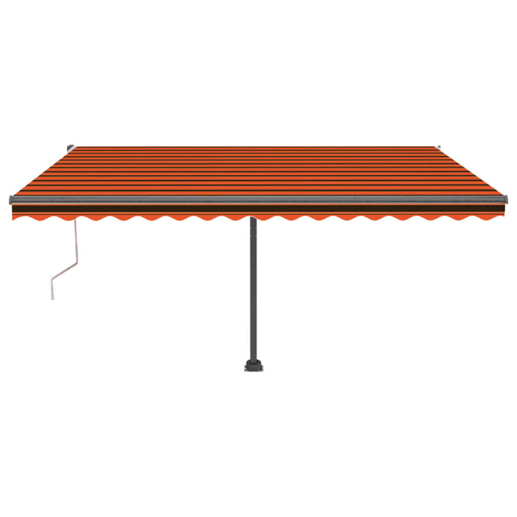 Automatisk markise med vindsensor og LED 400x300cm oransje/brun