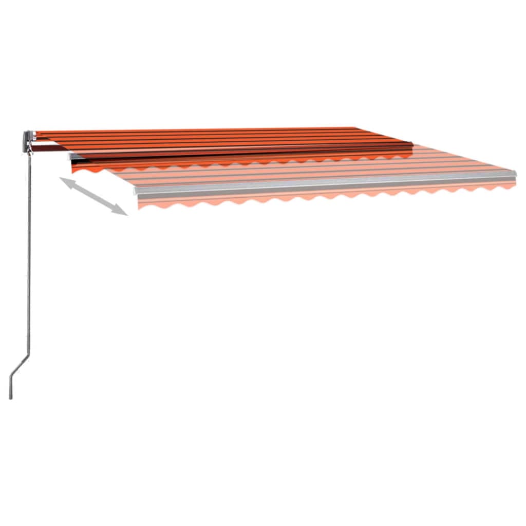 Automatisk markise med vindsensor og LED 400x300cm oransje/brun