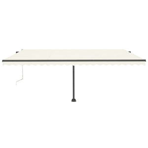 Automatisk markise med vindsensor og LED 500x300 cm kremhvit