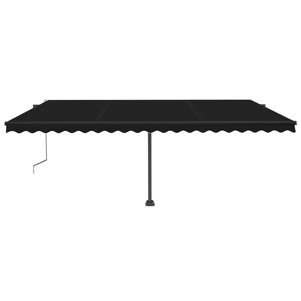Automatisk markise med vindsensor og LED 500x300 cm antrasitt