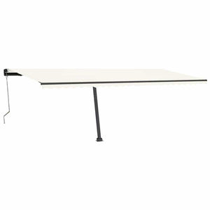 Automatisk markise med vindsensor og LED 600x300 cm kremhvit