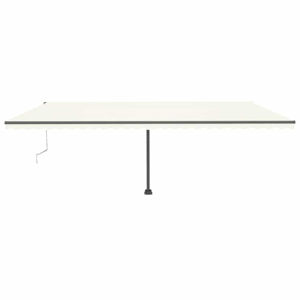 Automatisk markise med vindsensor og LED 600x300 cm kremhvit