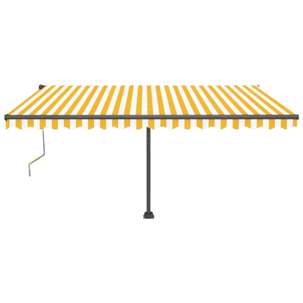 Automatisk markise med vindsensor og LED 400x350 cm gul/hvit