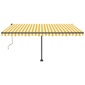 Automatisk markise med vindsensor og LED 400x350 cm gul/hvit