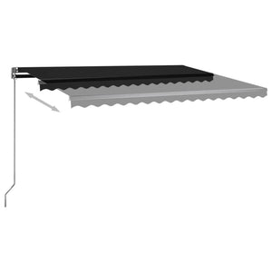 Automatisk markise med vindsensor og LED 400x350 cm antrasitt