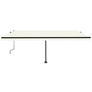 Automatisk markise med vindsensor og LED 500x350 cm kremhvit
