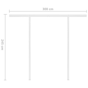 Manuell uttrekkbar markise med LED 3x2,5 m oransje og brun