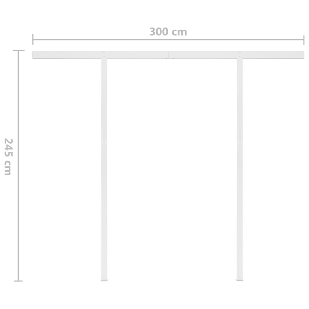 Manual retractable awning with LED 3.5x2.5 m blue and white