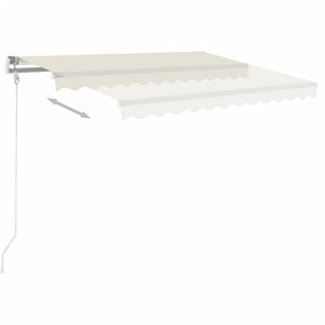 Manual retractable awning with LED 3.5x2.5 m cream white