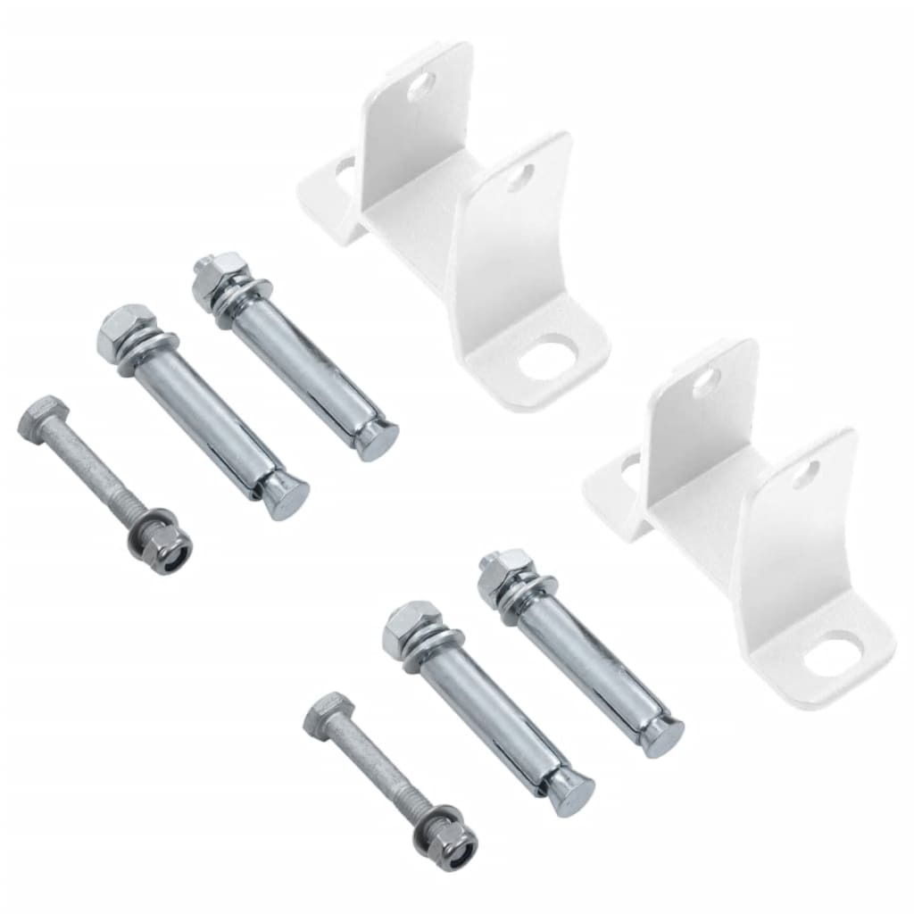 Automatisk uttrekkbar markise med stolper 3,5x2,5 m kremhvit