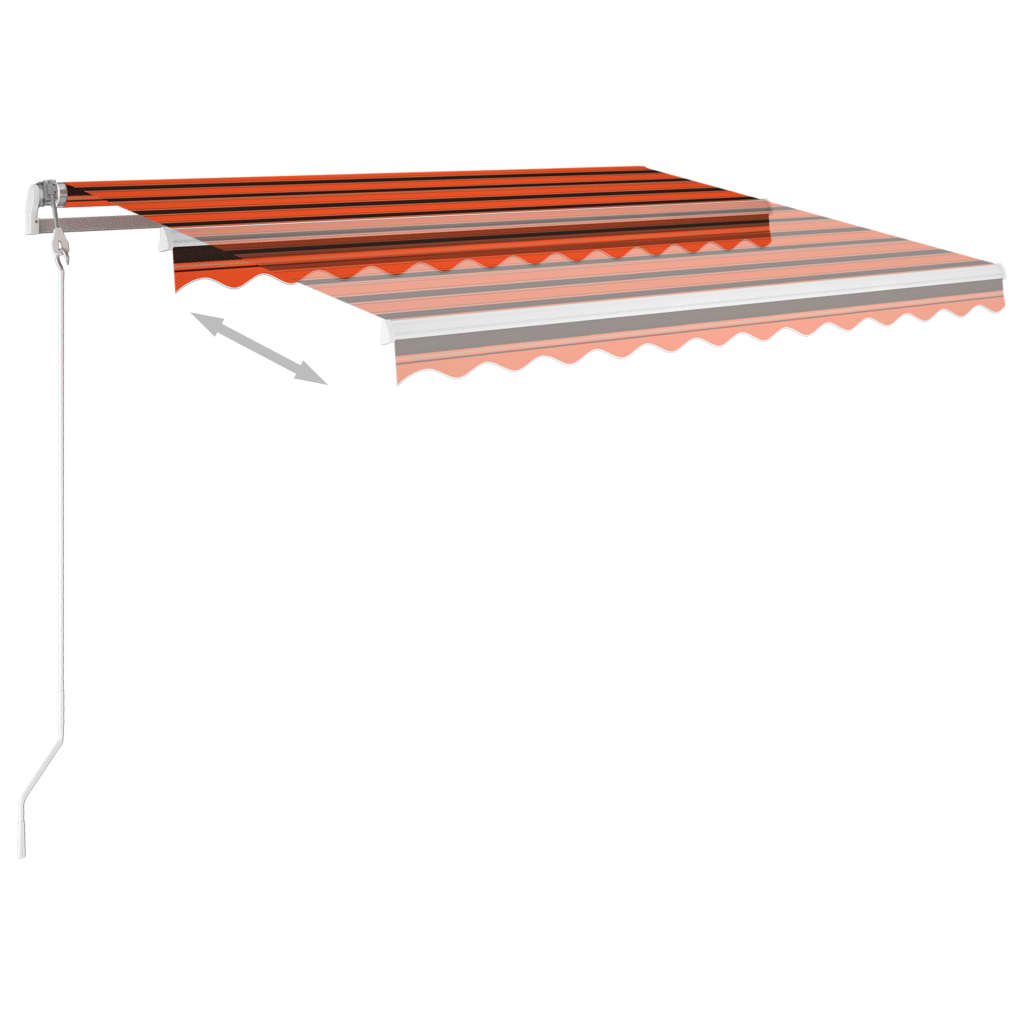 Automatisk uttrekkbar markise med stolper 3,5x2,5m oransje brun