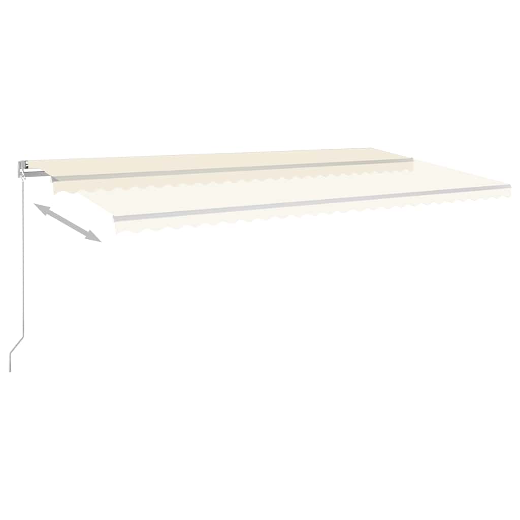 Automatisk markise med vindsensor og LED 6x3 m kremhvit