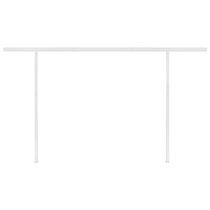 Manuell uttrekkbar markise med LED 4,5x3,5 m kremhvit