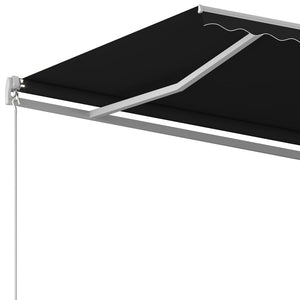 Automatisk uttrekkbar markise med stolper 4,5x3,5 m antrasitt