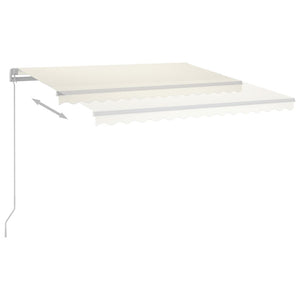 Automatisk markise med vindsensor og LED 4,5x3,5 m kremhvit