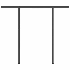 Manuell uttrekkbar markise med LED 3,5x2,5 m kremhvit