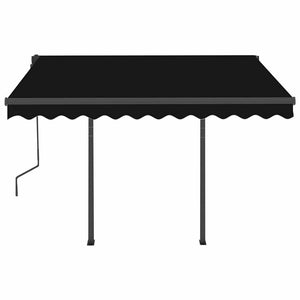 Manuell uttrekkbar markise med LED 3,5x2,5 m antrasitt