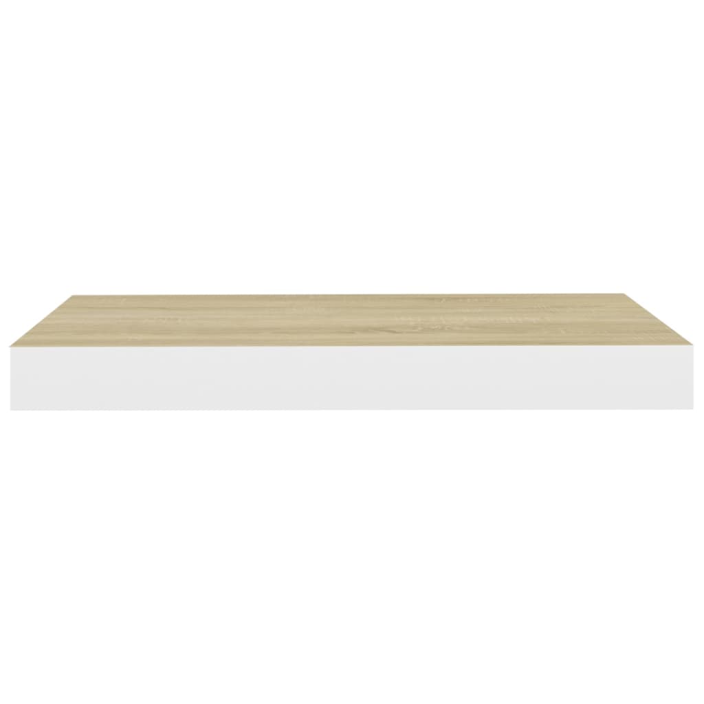 Flytende vegghylle eik og hvit 40x23x3,8 cm MDF