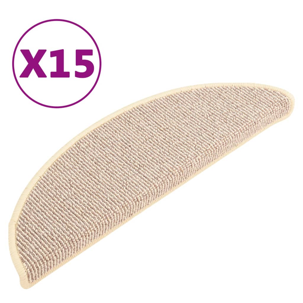Trappetrinnstepper 15 stk hvit og brun 56x17x3 cm