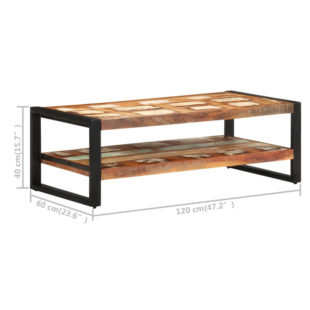 Coffee table 120x60x40 cm reclaimed solid wood