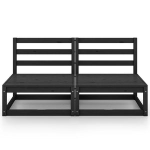 2-seters hagesofa svart heltre furu