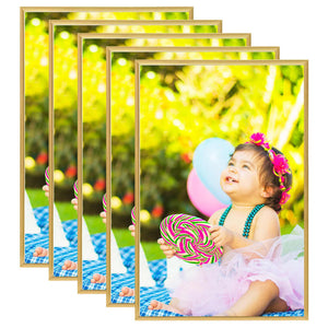 Fotorammekollasje for bord 5 stk gull 70x90 cm MDF