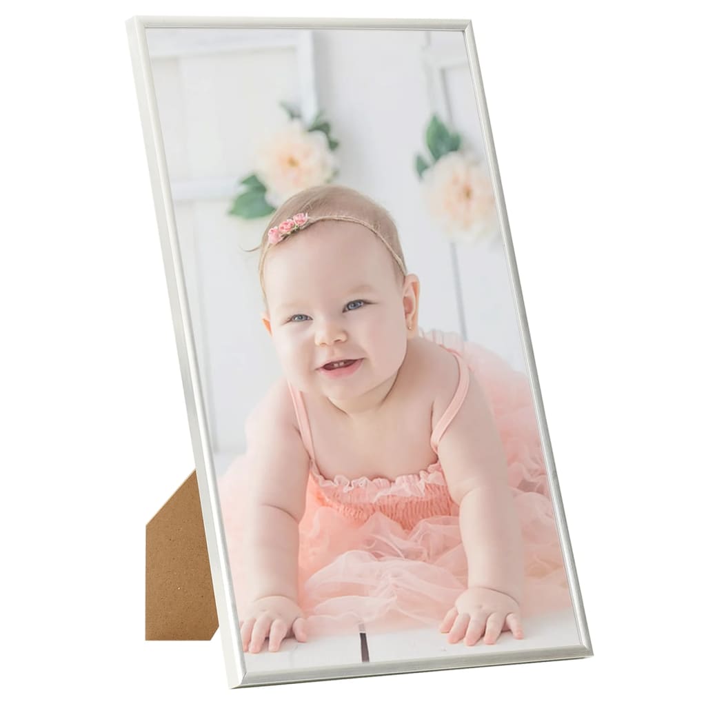 Fotorammekollasje for bord 3 stk sølv 13x18 cm MDF