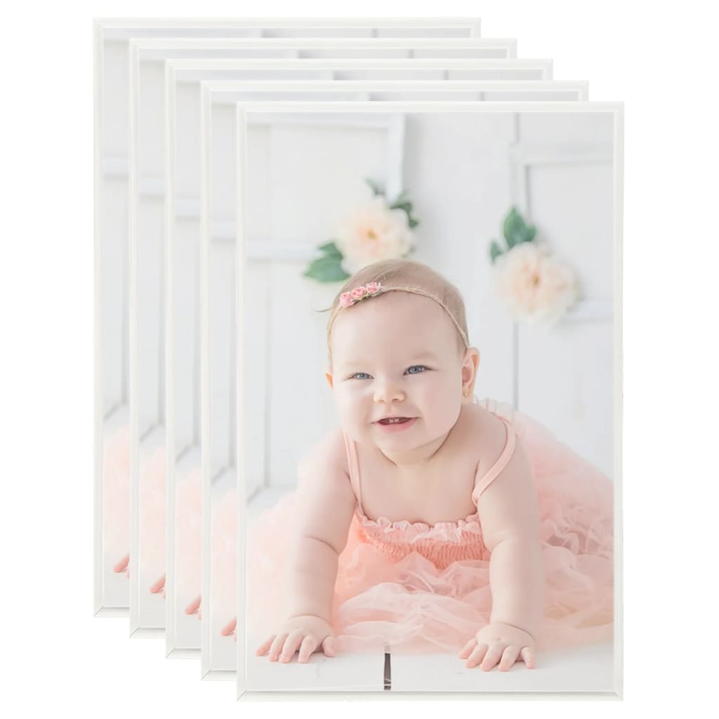 Fotorammekollasje for bord 5 stk sølv 13x18 cm MDF