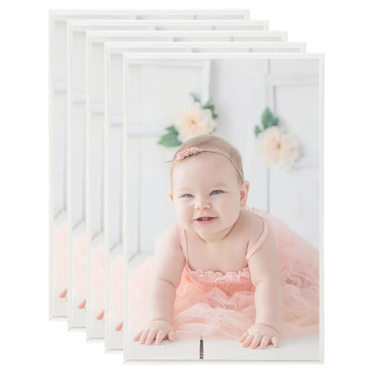 Fotorammekollasje for bord 5 stk sølv 13x18 cm MDF