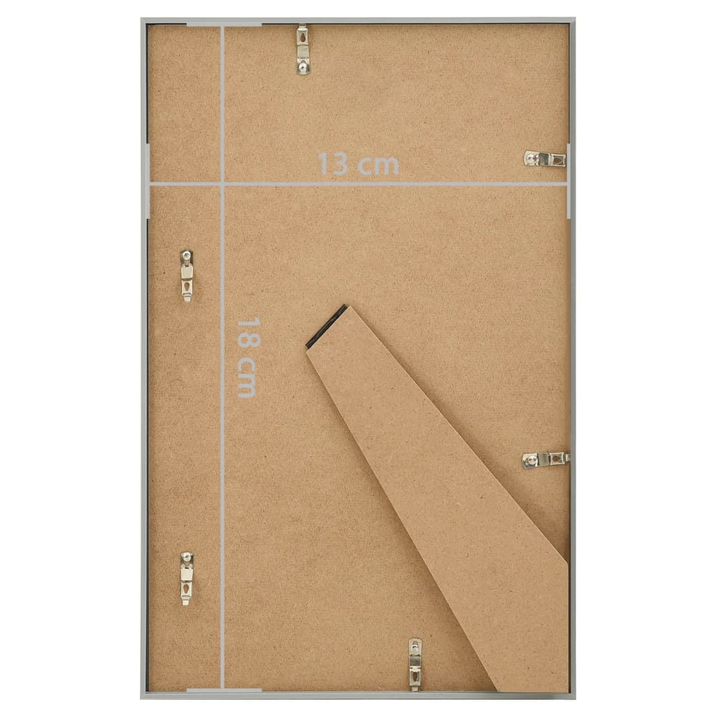 Fotorammekollasje for bord 5 stk sølv 13x18 cm MDF
