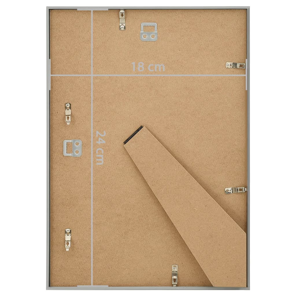 Fotorammekollasje for vegg eller bord 3 stk sølv 18x24 cm MDF
