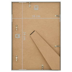 Fotorammekollasje for vegg eller bord 3 stk sølv 18x24 cm MDF