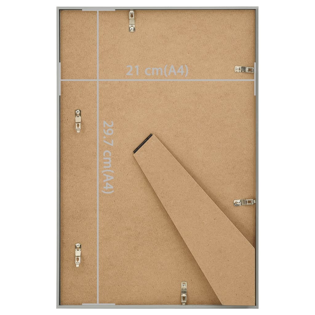 Fotorammekollasje for bord 3 stk sølv 21x29,7 cm MDF