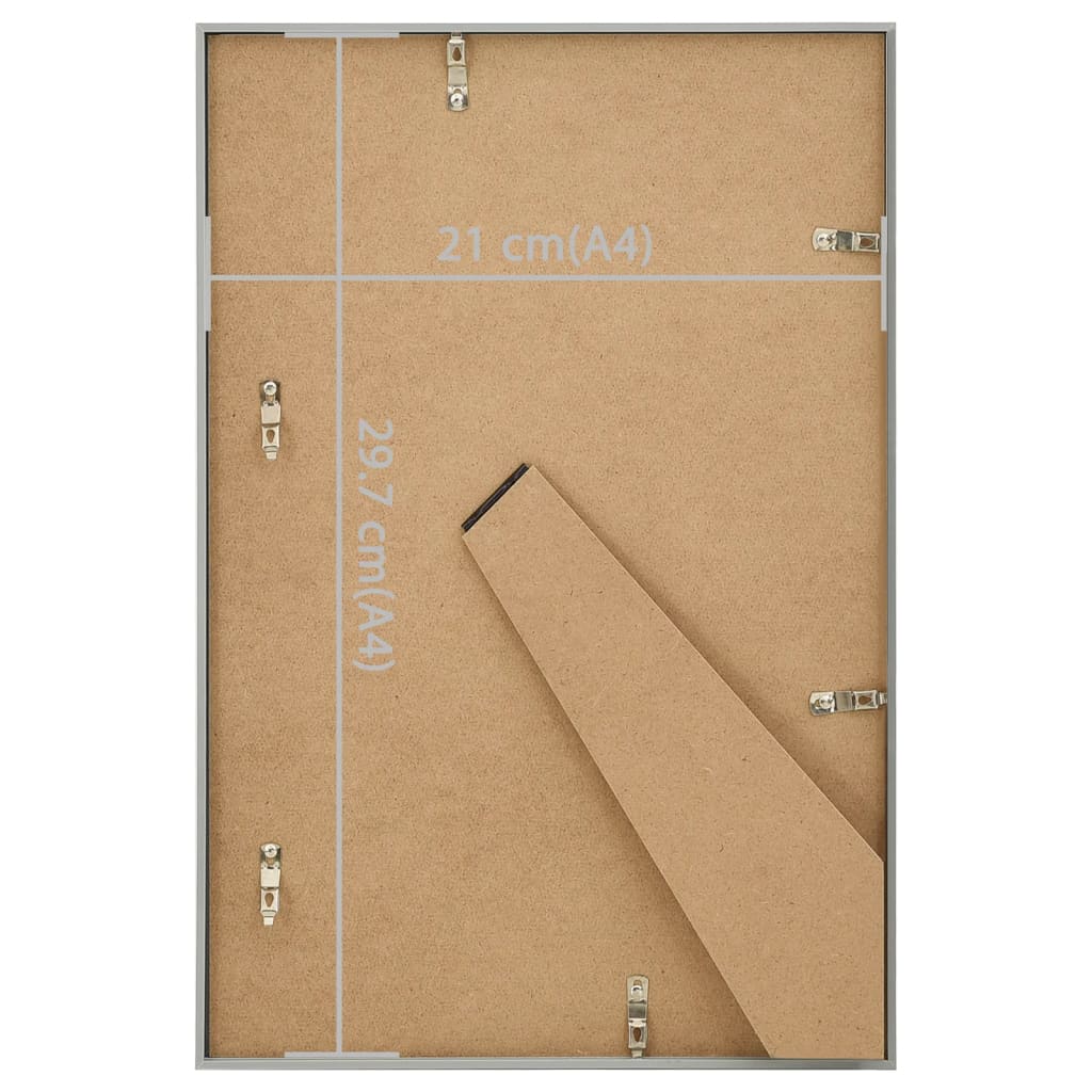 Fotorammekollasje for bord 5 stk sølv 21x29,7cm MDF