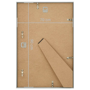 Fotorammekollasje for vegg eller bord 3 stk sølv 70x90 cm MDF