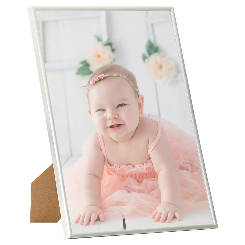 Fotorammekollasje for vegg eller bord 5 stk 70x90 cm MDF sølv