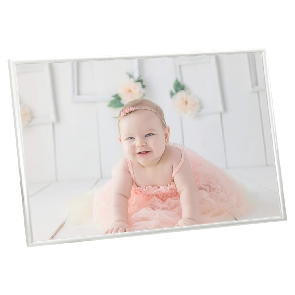 Fotorammekollasje for vegg eller bord 5 stk 70x90 cm MDF sølv