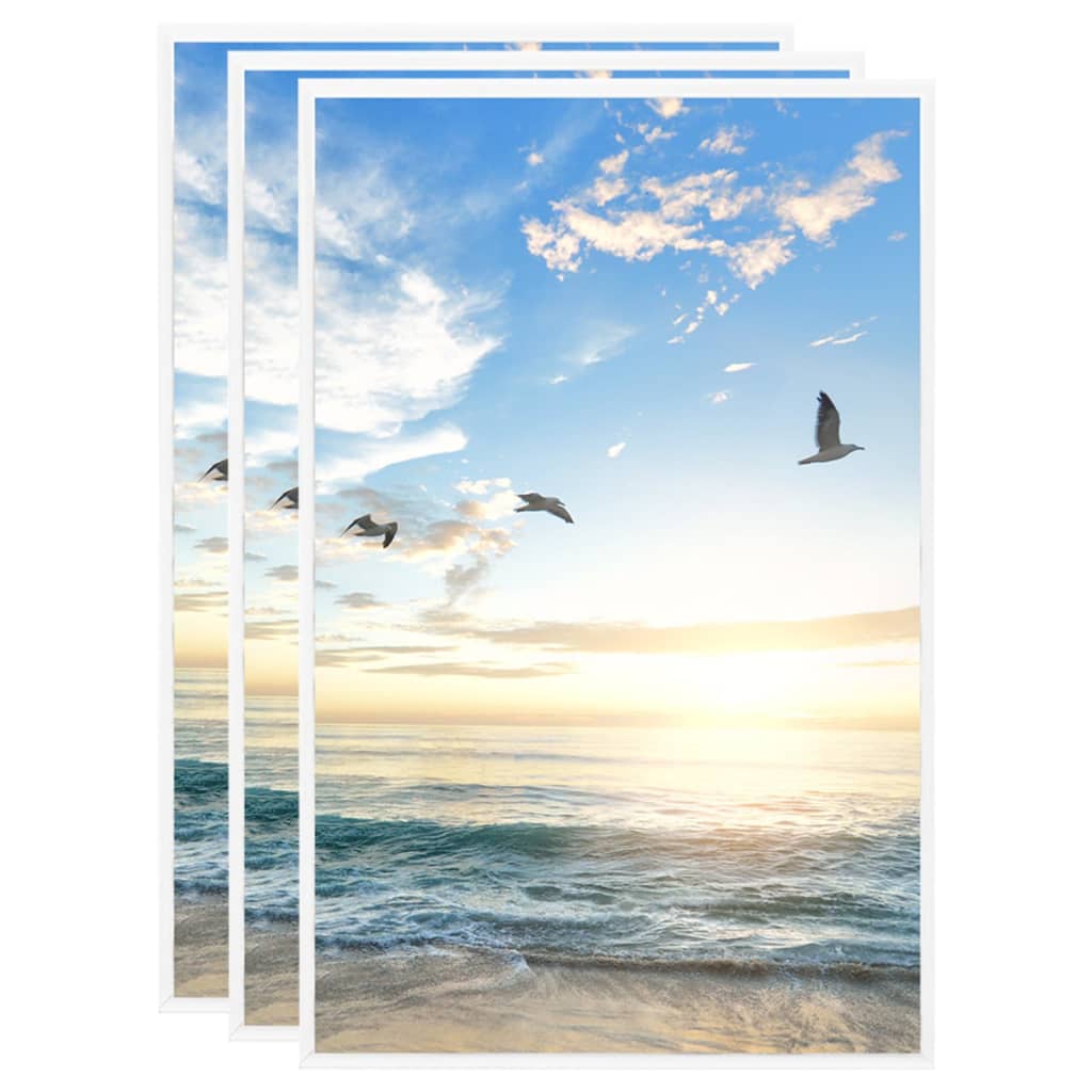 Fotorammekollasj for bord 3 stk hvit 10x15 cm MDF